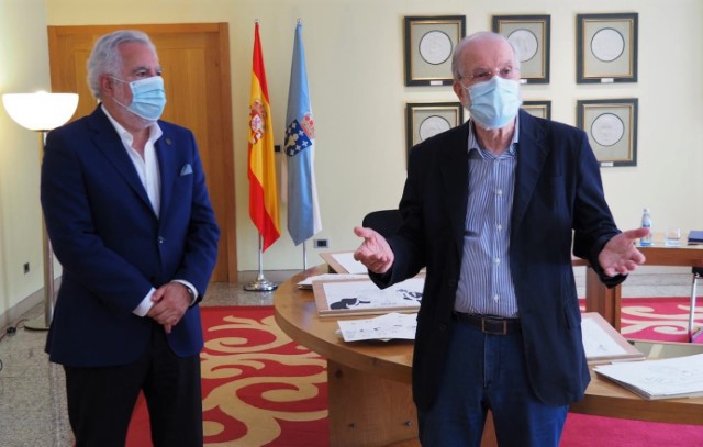 Siro López doa ao Parlamento de Galicia a súa colección de caricatura política