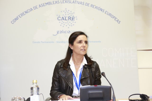 A presidenta do Parlamento de Galicia e da CALRE, Pilar Rojo.