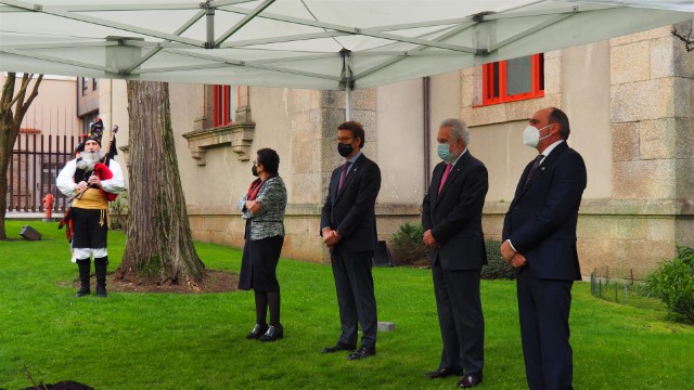 O Parlamento de Galicia súmase á celebración do Día de Rosalía coa plantación dunha figueira procedente da casa museo da poetisa
