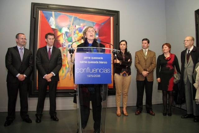 A presidenta do Parlamento, Pilar Rojo Noguera, asistiu á inauguración da mostra “Confluencias"
