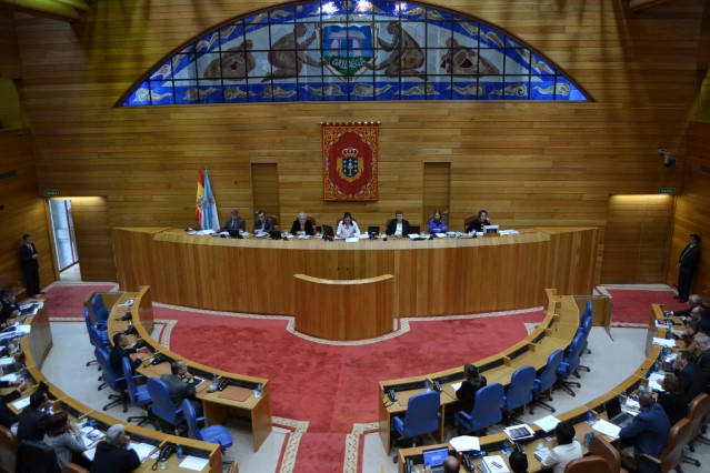 A presidenta do Parlamento leu declaración institucional da Cámara