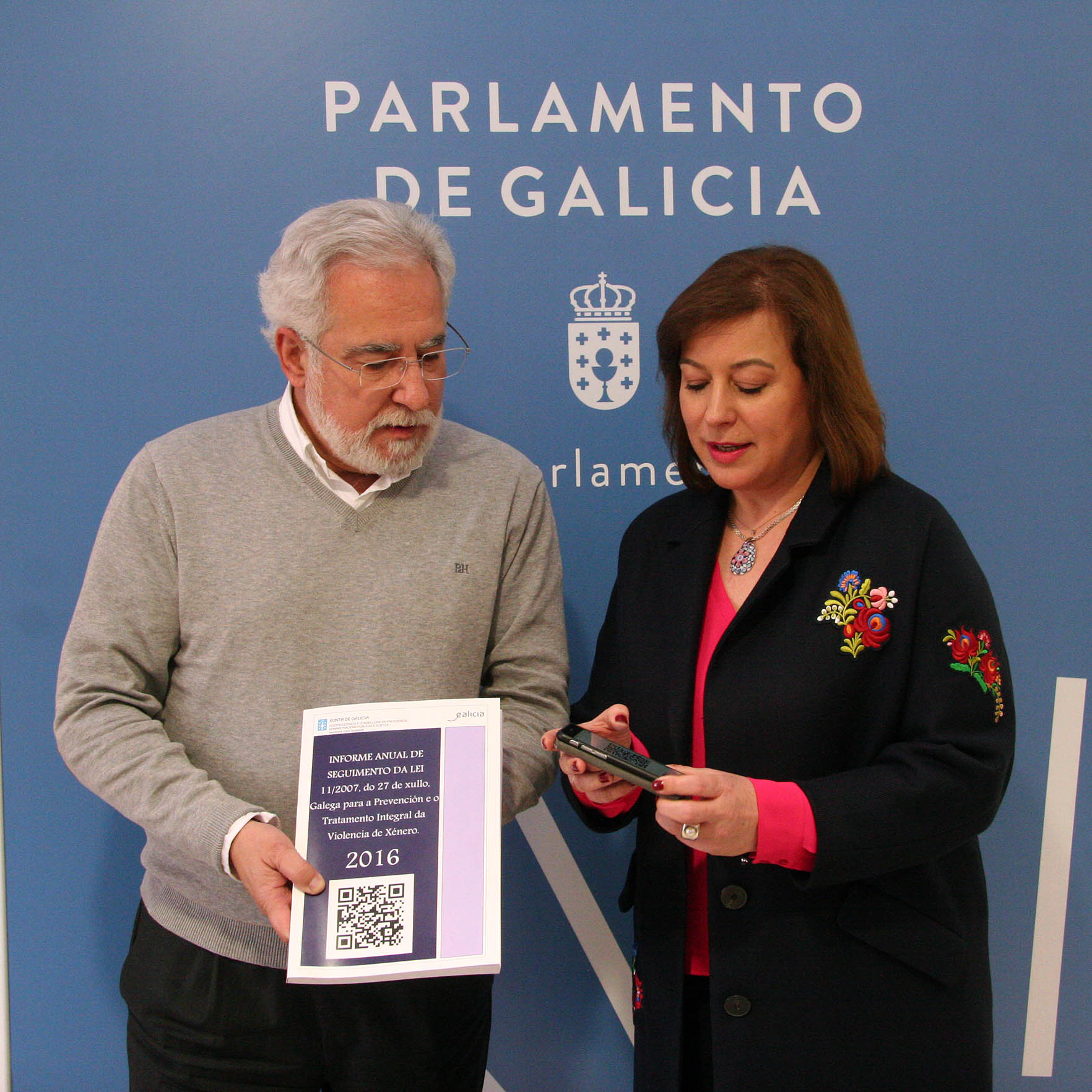 Susana López Abella, entregará ao presidente do Parlamento galego, Miguel Santalices, o Informe anual correspondente a 2016 de seguimento da Lei 11/2007, do 27 de xullo, para a prevención e o tratamento integral da violencia de xénero