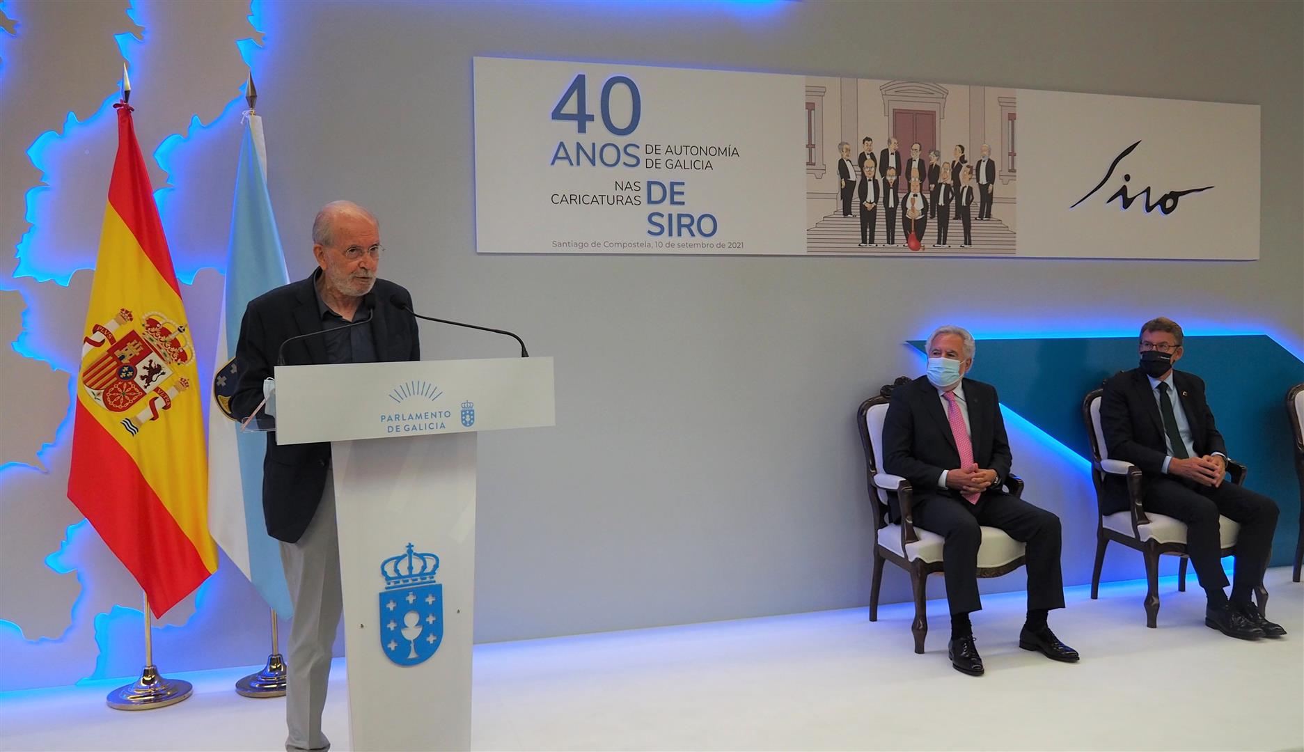 O Parlamento inaugura a exposición "40 anos de Autonomía de Galicia nas caricaturas de Siro"